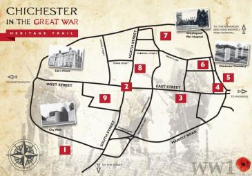 Map of Chichester during WW1