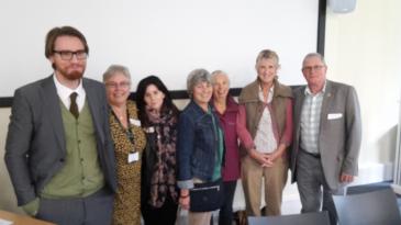 The Chichester in the Great War project team: Dr Ross Wilson (Principal Investigator), Dr Maureen Wright (Research Associate), Eilis Phillips, Kathy Sykes, Diana Barnes, Coral Botteley and Graham Dewsall. The team also includes Nikki Paterson-Brown. The Chichester in the Great War project team.